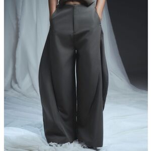 Chic Wide-Leg Oversized Gray Pants Bunnyhill